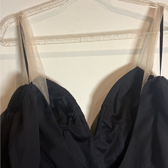 KATIE MAY Estella Gown Black Off Shoulder Puff Sleeve XS - Picture 8 of 10